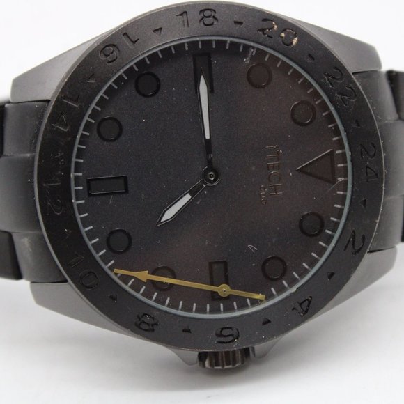 ITech Digital Watch Mens Black Tone Stainless Steel Classic Black Dial For Parts - Picture 6 of 8